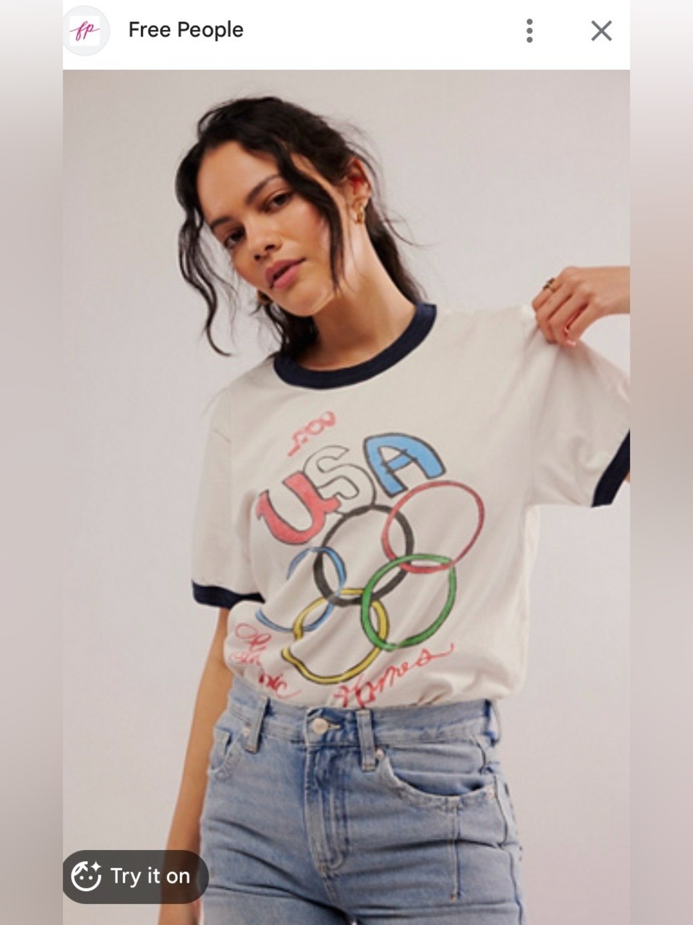 The Bureau Usa Ringer Tee In White -Free People- Size Large: NWOT